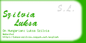 szilvia luksa business card